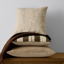 West Elm Bold Stripe Botanicals Pillow Cover & Throw Set