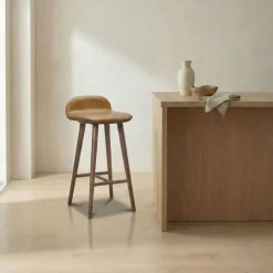 West Elm Boulder Leather Counter Stool