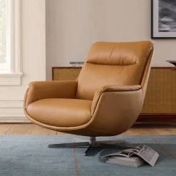 West Elm Bowden Leather Swivel Chair