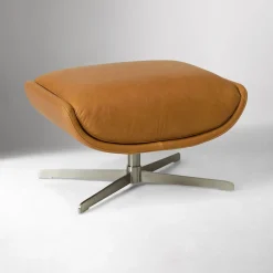 West Elm Bowden Leather Swivel Ottoman