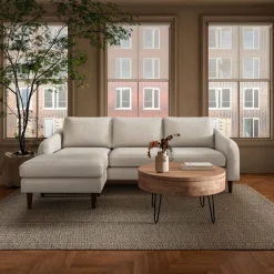 West Elm Bowed Legs Round Storage Coffee Table (31")