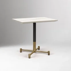West Elm Branch Restaurant Rectangle Dining Table - Porcelain w/ Protective Metal Bumper