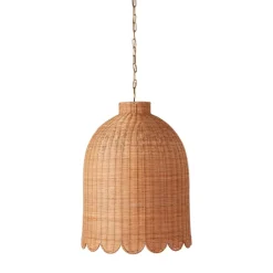 West Elm Brigitte Rattan Scallop Bell Pendant (20")