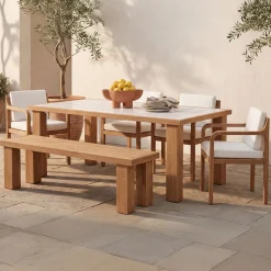 West Elm Briley Teak Outdoor Dining Bench