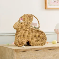 West Elm Bunny Rattan Easter Basket