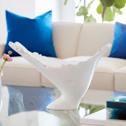 West Elm Burled Glossy White Vase