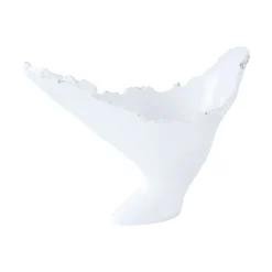 West Elm Burled Glossy White Vase