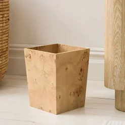 West Elm Burled Wood Waste Bin