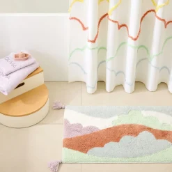 Kids West Elm Butterfly Clouds Bath Mat