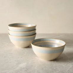 West Elm Cabana Stripe Stoneware Cereal Bowl Sets