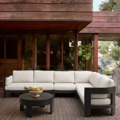 West Elm Caldera Aluminum Outdoor 4-Piece L-Shaped Sectional (129")