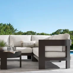West Elm Caldera Aluminum Outdoor 4-Piece L-Shaped Sectional (129")