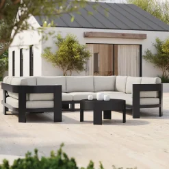 West Elm Caldera Aluminum Outdoor 6-Piece U-Shaped Sectional (126")