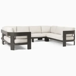 West Elm Caldera Aluminum Outdoor 6-Piece U-Shaped Sectional (126")