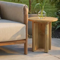 West Elm Calira Teak Outdoor Side Table (20")