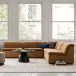 West Elm Calvin Fabric & Leather Armless 5-Piece L-Shaped Sectional (113.5")