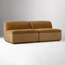 West Elm Calvin Fabric & Leather Armless Modular Sofa ( – 115.5")