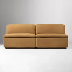 West Elm Calvin Leather Armless Modular Sofa (77" – 115.5")