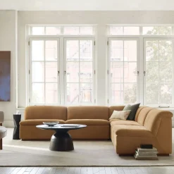 West Elm Calvin Leather Armless 5-Piece L-Shaped Sectional (113.5")