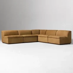 West Elm Calvin Leather Armless 5-Piece L-Shaped Sectional (113.5")