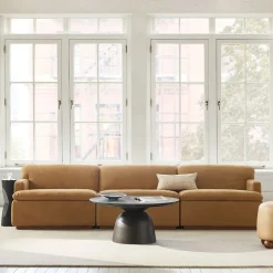 West Elm Calvin Leather Modular Sofa (76" – 114")