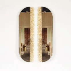 West Elm Candice Luter Refract Raffia Racetrack Wall Mirror Set