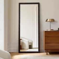West Elm Cantilever Textured Wood Floor Mirror