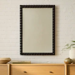 West Elm Cantilever Textured Wood Wall Mirror