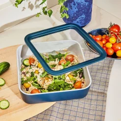 West Elm Caraway 10-Cup Square Glass Food Container w/ Lid