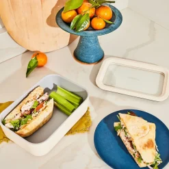 West Elm Caraway Square Glass Food Container w/ Lid