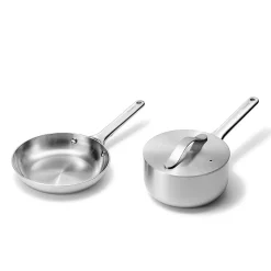 West Elm Caraway Stainless Steel Mini Fry Pan & Mini Sauce Pan Duo