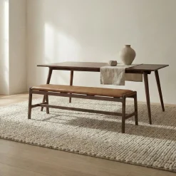 West Elm Carlisle Leather Dining Bench (64.5")