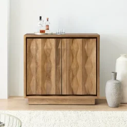 West Elm Carved Pattern Solid Wood Cabinet (47")