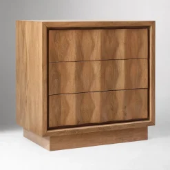 West Elm Carved Pattern Solid Wood 3-Drawer Dresser (35")
