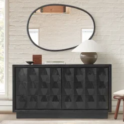 West Elm Carved Pattern Solid Wood 6-Drawer Dresser (62")