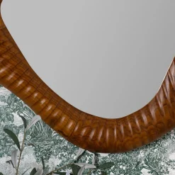 West Elm Carved Wood Irregular Mirror