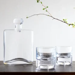 West Elm Cask Whiskey Decanter and Glasses