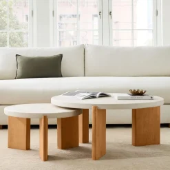 West Elm Cassian Concrete Top Nesting Coffee Tables (–)