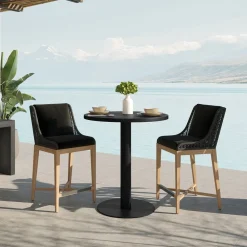 West Elm Cassien Aluminum Outdoor Bar Table (36")