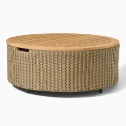 West Elm Cassis Outdoor Teak Storage Coffee Table (32")