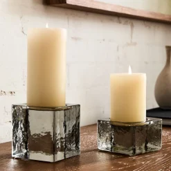 West Elm Cast Glass Pillar Holders
