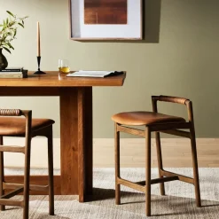 West Elm Caton Leather Bar & s