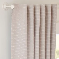 West Elm Chambray Tack Stripe Blackout Curtain