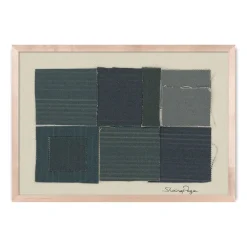 West Elm Checkered Indigo Framed Wall Art by Shaina Page