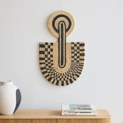 West Elm Checkered Wall Mask - Black & Neutral