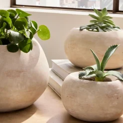 West Elm Chloe Textured Stone Planters