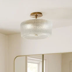West Elm Citrine Glass Flush Mount (14")
