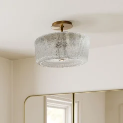 West Elm Citrine Glass Flush Mount (14")