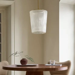 West Elm Citrine Glass Pendant (12")