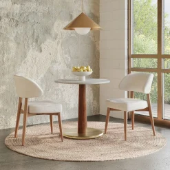 West Elm Claire Restaurant Round Dining Table - Quartz